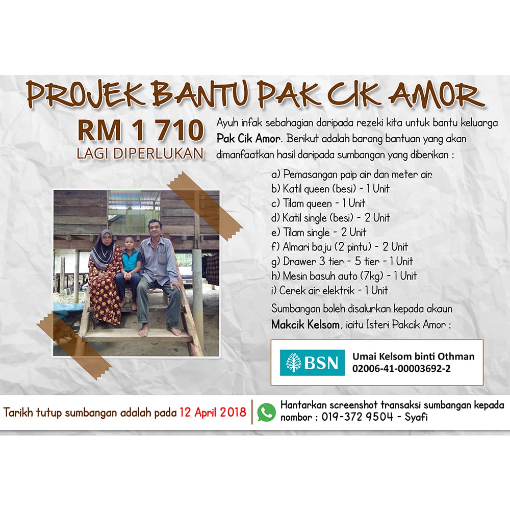 Read more about the article Projek Bantu Pakcik Amor